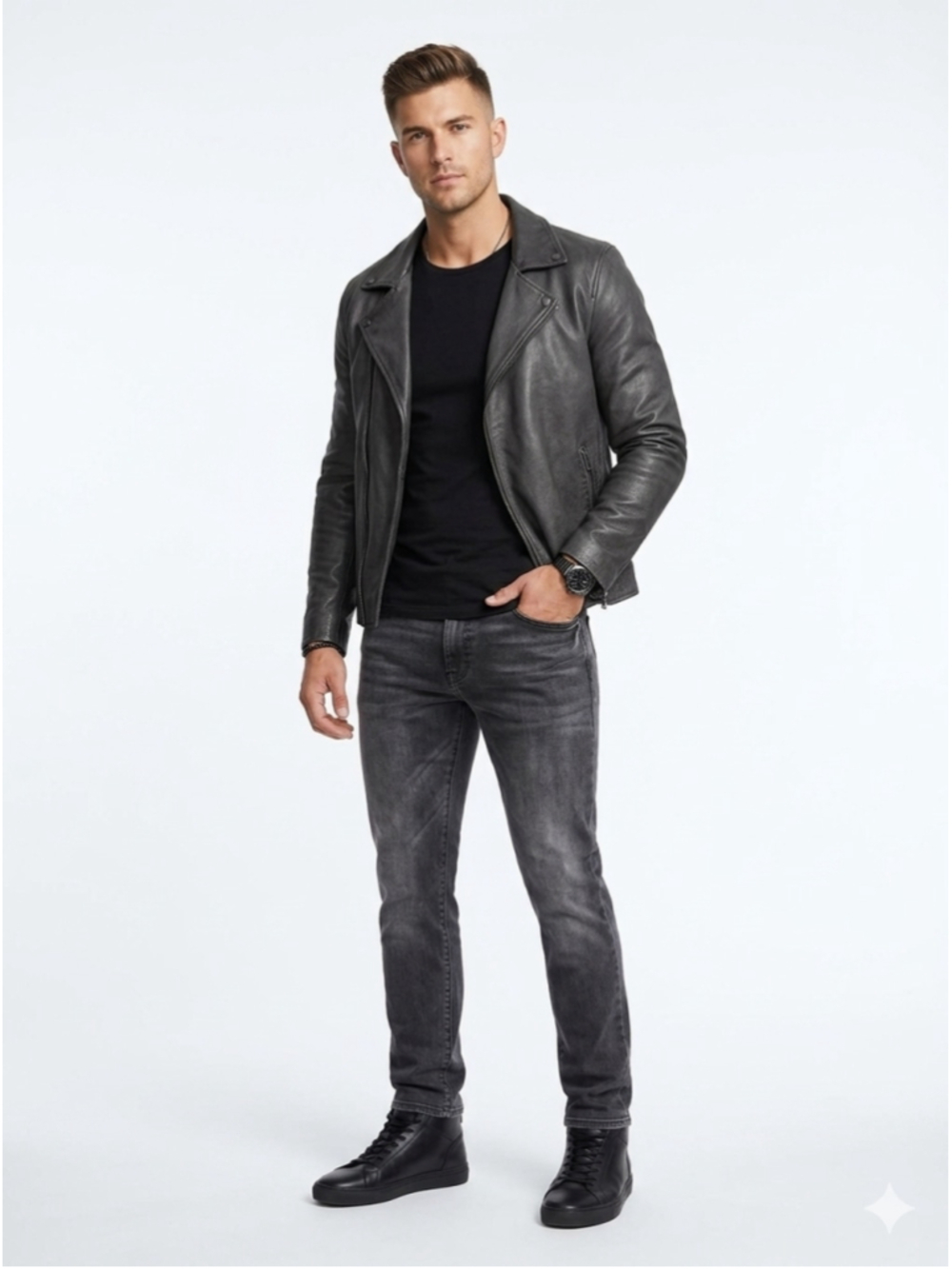 Joe's Jeans Men's Straight-Leg Jeans in Charcoal Black 313 stretch every day